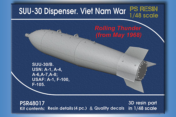 SUU-30/B Dispenser  "Rolling Thunder" from May 1968.  (4x)  PSR48017