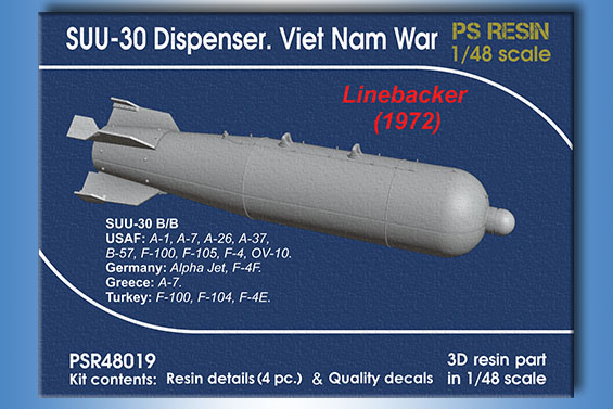 SUU-30B/B Dispenser. 'LINEBACKER" 1972" from May 1968. (4x) PSR48019