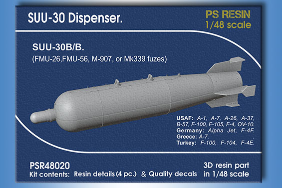SUU-30B/B Dispenser. with FMU26. FMU56, M907 or Mk339 fuzes PSR48020