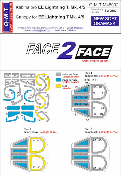 Masking set for English Electric Lightning T MK4/5 (Sword)  QMT-M48002