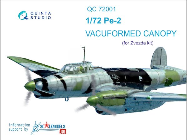 Canopy and other glassparts Petlyakov Pe2 (for Zvezda)  QC72001