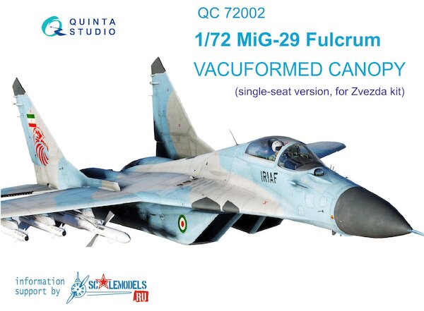 Canopy Mikoyan MiG29 All single seaters (for Zvezda) 2x  QC72002