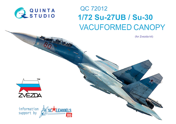 Canopy Sukhoi Su27UB/SU30  (for Zvezda) 2x  QC72012
