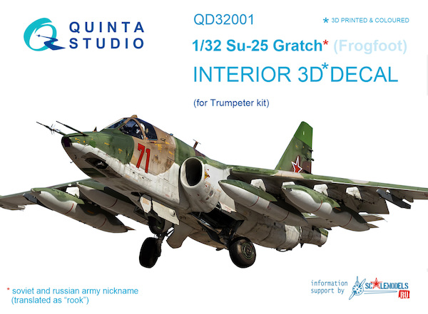 Sukhoi Su25"Gratch"Frogfoot  Interior 3D Decal  for Trumpeter  QD32001
