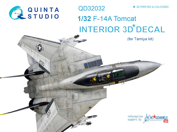 F14A Tomcat Interior 3D Decal for Tamiya QD32032