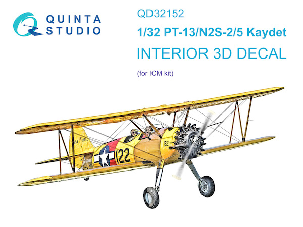 Boeing PT13.N2S-2/5 Kaydet  Interior 3D Decal  for ICM  QD32152