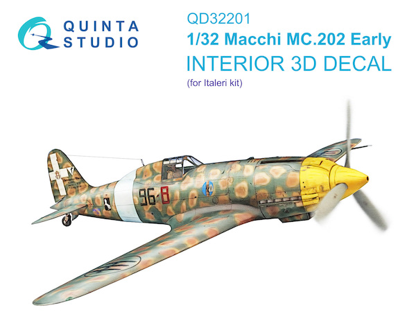 Macchi MC202 early Interior 3D Decal for Italeri QD32201