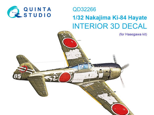 Nakajima Ki84 Hayate Interior 3D Decal (Hasegawa)  QD32266