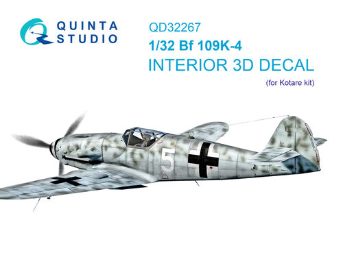 Messerschmitt Bf109K-4 Interior 3D Decal (Kotare)  QD32267