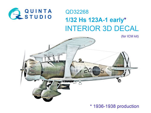Henschel HS123A-1 early (1936-1938 production)  Interior 3D Decal (ICM)  QD32268