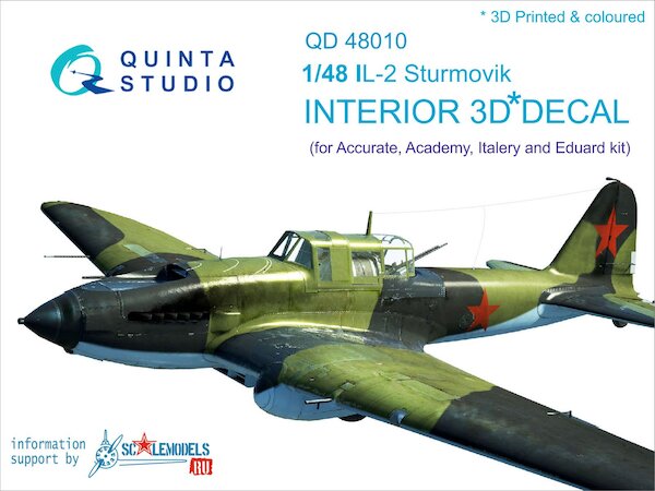 Ilyushin IL2 Sturmovik Interior 3D Decal for Accurate Miniatures, Italeri, Eduard) QD48010