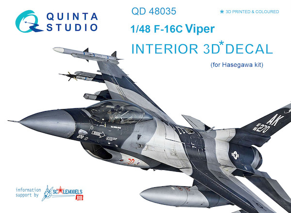 F16C Fighting Falcon Interior 3D Decal  for Hasegawa  QD48035