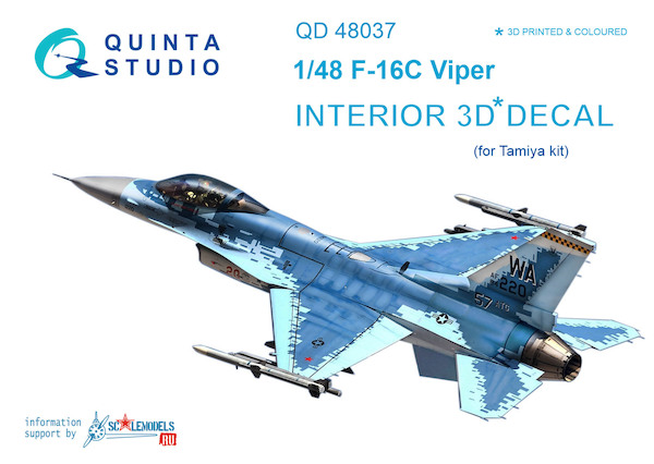F16C Fighting Falcon Interior 3D Decal  for Tamiya  QD48037