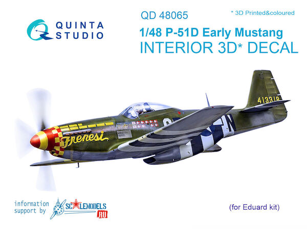 P51D Mustang Interior 3D Decal for Eduard QD48065