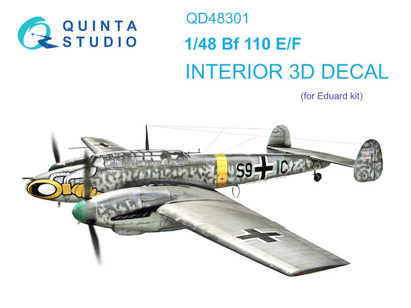 Messerschmitt Bf110E/F Interior 3D Decal for Eduard QD48301