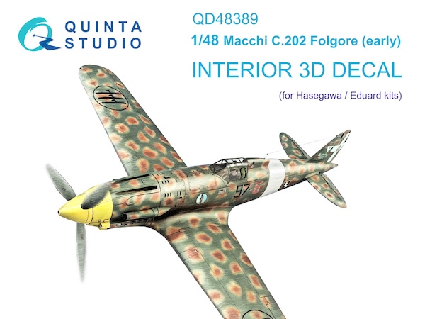 Macchi MC202 Folgore (Early) Interior 3D Decal for Hasegawa/Eduard QD48389