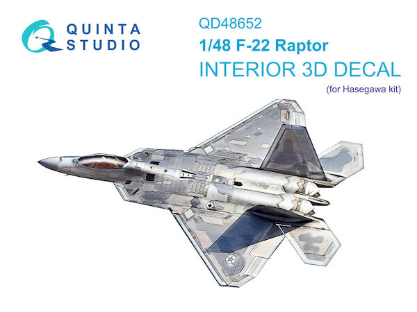 F22 Raptor Interior 3D Decal (Hasegawa)  QD48652