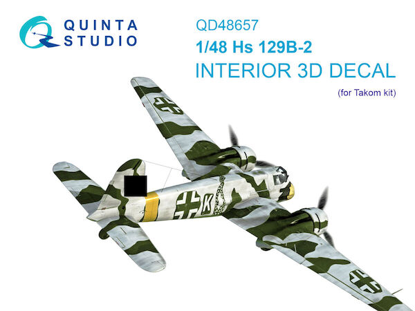 Henschel Hs129B-2 Interior 3D Decal (for Takom kit)  QD48657
