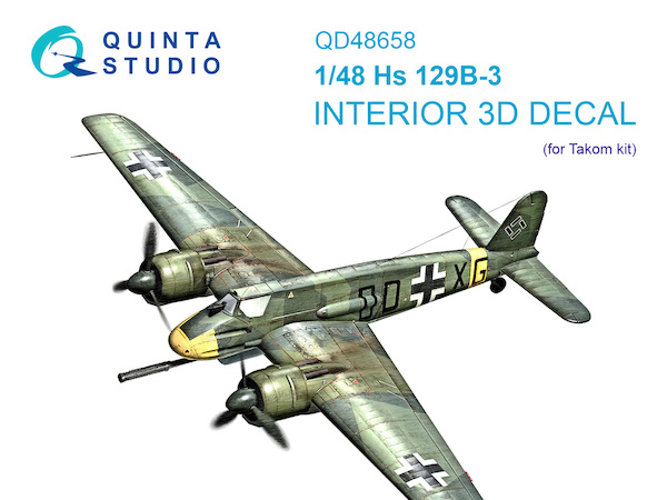 Hs 129B-3 Interior 3D Decal (for Takom kit) QD48658