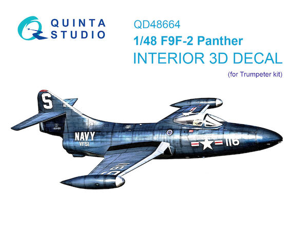 Grumman F9F-2 Panther Interior 3D Decal (Trumpeter)  QD48664