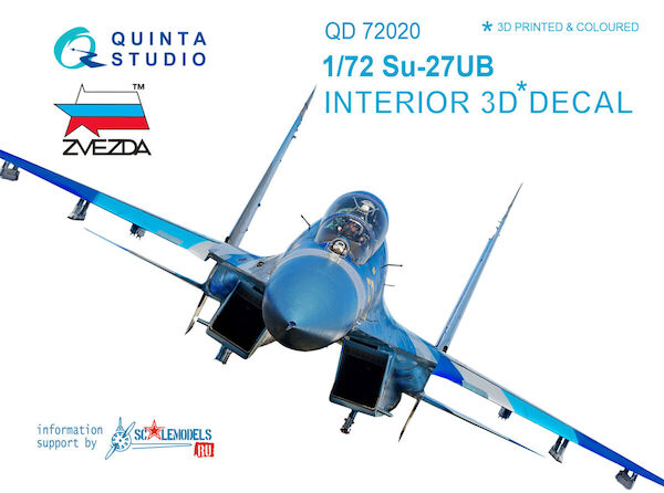 Sukhoi Su27UB Flanker B Interior 3D Decal for Zvezda QD72020