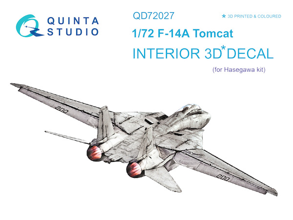 F-14A Tomcat interior 3D decal (for Hasegawa kit)  QD72027