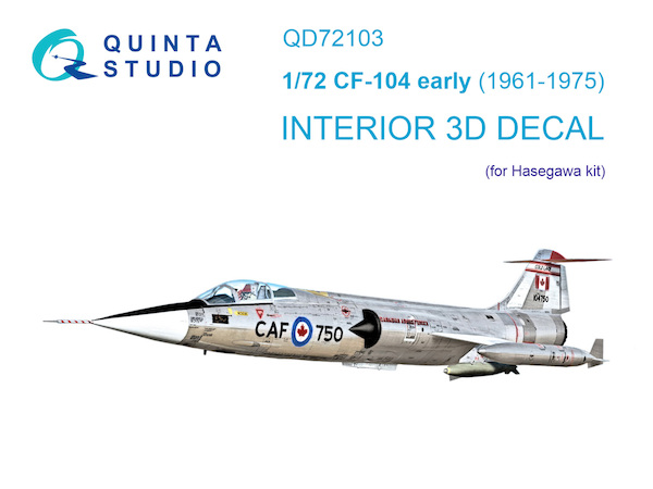 CF104 Starfighter - early 1961-1975  Interior 3D Decal (Hasegawa)  QD72103