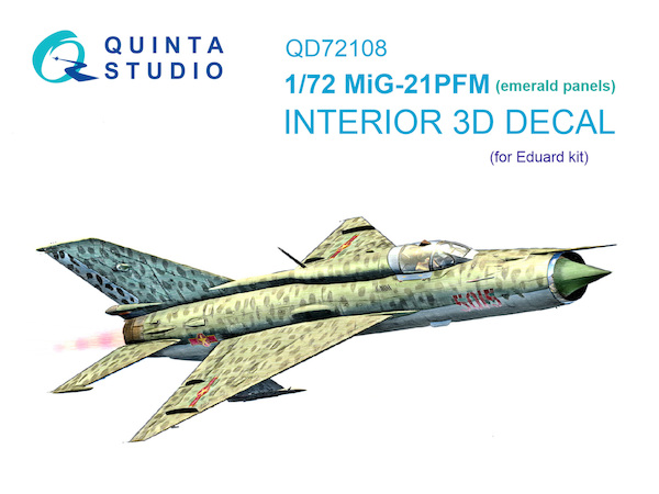 Mikoyan MiG21PFM Fishbed Interior 3D Decal - Emerald (Eduard) QD72108
