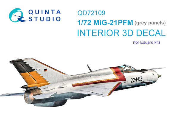 Mikoyan MiG21PFM Fishbed Interior 3D Decal - Grey (Eduard)  QD72109
