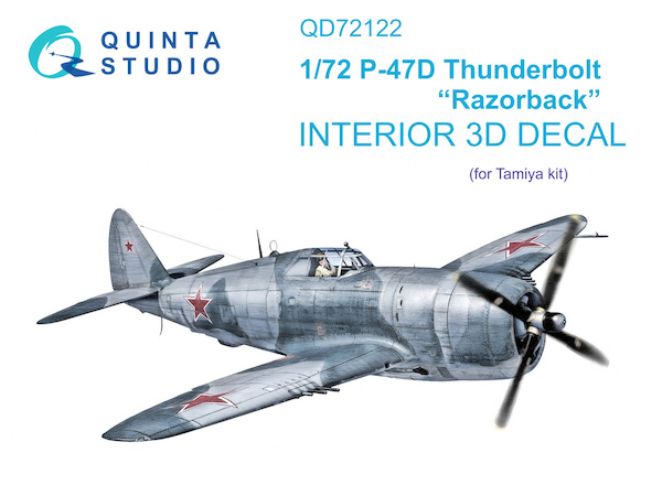 P47D Thunderbolt 'Razorback"  Interior 3D Decal (Tamiya)  QD72122