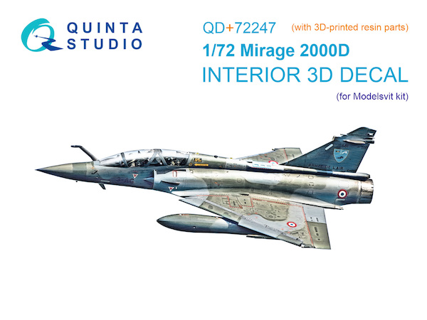 Mirage 2000D Interior 3D decal and resin parts (for Modelsvit kit) QD+72247