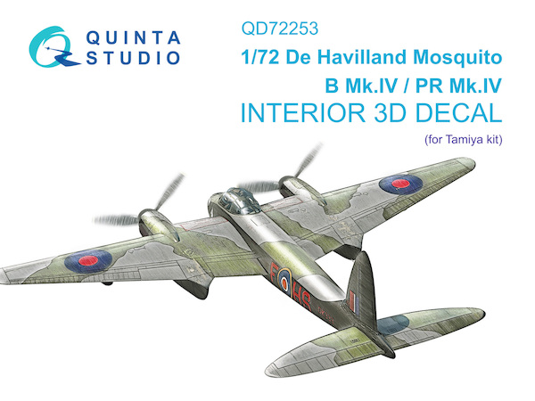 DH Mosquito B. MKXVI/PR MKXVI  Interior 3D Decal  (Airfix)  QD72253