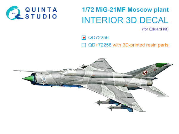 MiG21MF (Moscow Plant) Interior 3D Decal  (Eduard)  QD72256