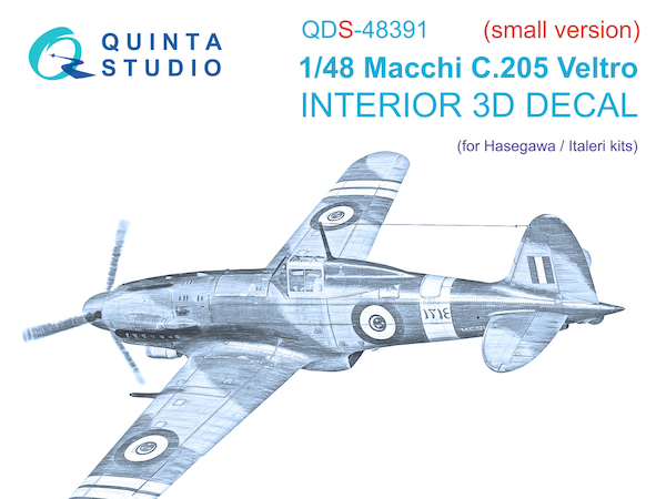 Macchi MC205 Veltro  Interior 3D Decal  for Hasegawa/Eduard  QDS48391