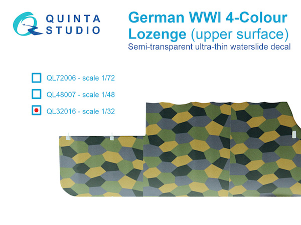 German WWI 4 Colour Lozenge (Upper)  Ql32016