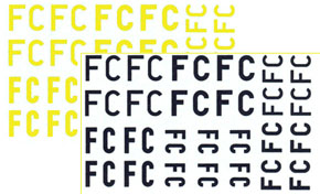 FC Letters Yellow and Black  rbD4802