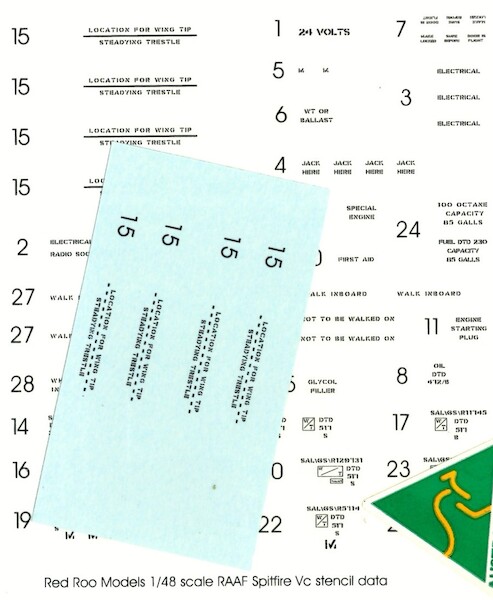 Odds and sods:  Spitfire MKVc Stencil data  RRD4823