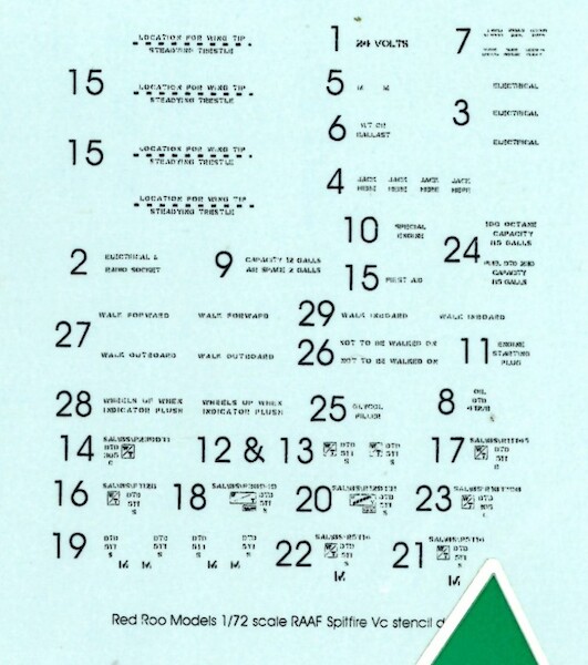 Odds and sods:  Spitfire MKVc Stencil data  RRD7223