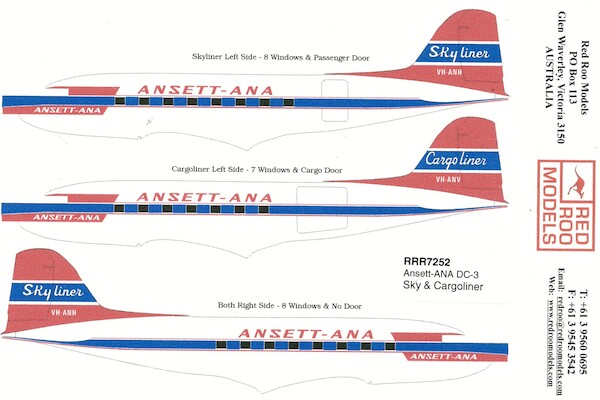 Douglas DC3 (Ansett-ANA Cargoliner & Skyliner) RRR7252