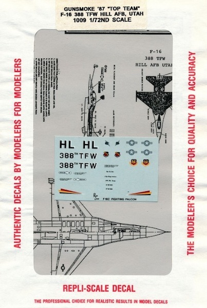 F16 Fighting Falcon (388TFW, Gunsmoke "87) 72-1009
