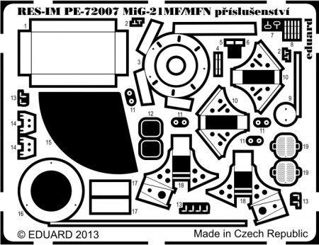 Detailset Mikoyan MiG21MF/MFN Fishbed Accessories (RV Models) RESIMPE72007