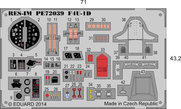 Detailset F4U-1D Corsair Interior (Tamiya)  RESIMPE72039