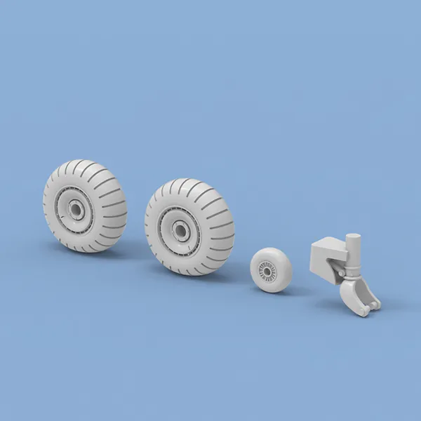 Heinkel He111 Wheel set and tailgear (Roden) res144022