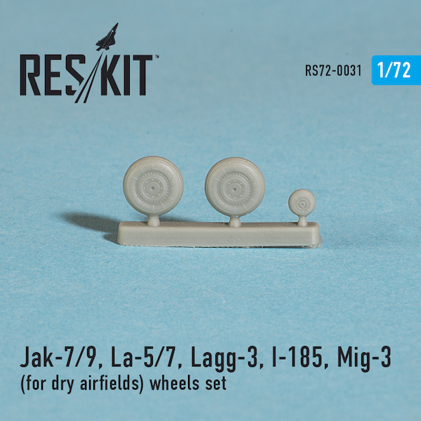 Russian WW2 early fighter Wheels set (Yak7/9, Lagg3, I-185, MiG3) for dry airfields RS72-0031