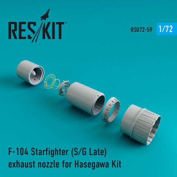 Lockheed F104S/G Late Exhaust Nozzles upgrade set (Hasegawa) RSU72-0059