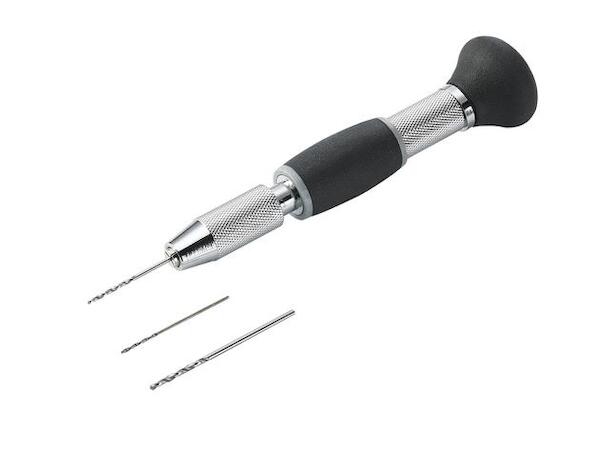 Hand drill with 3 drills (0,7mm, 1,0mm and 1,3mm)  39064