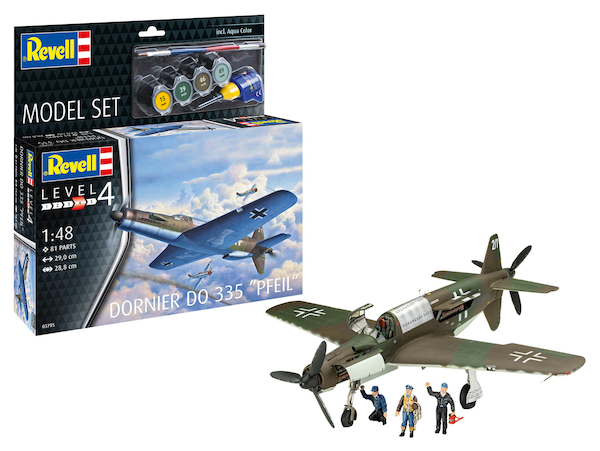 Model set Dornier Do335 "Pfeil" with paint, glue and a brush 63795
