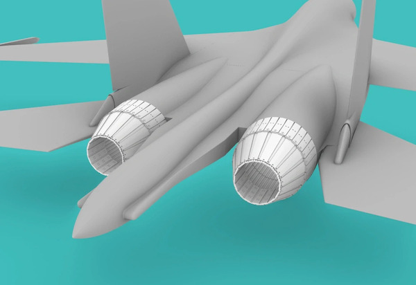 Sukhoi Su27 Exhaust - Closed version (Trumpeter) RM087