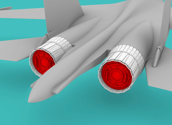 Sukhoi Su27 Exhaust - Open with exhaust and intake covers (Trumpeter) RM089