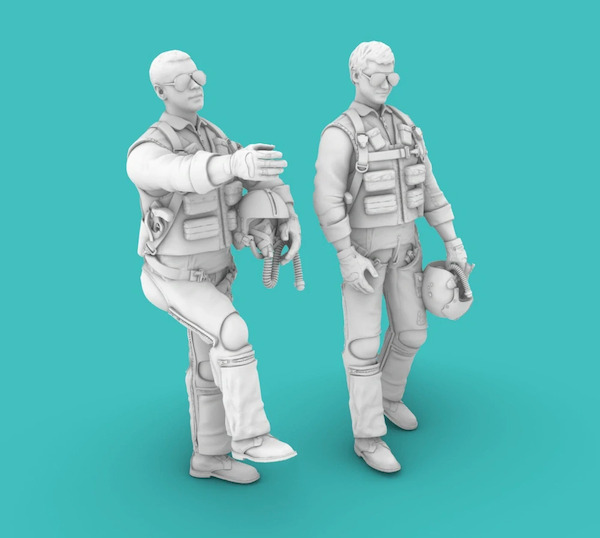 Vietnam War Era American Pilots standing/climbing set 1 (2x) RM32003
